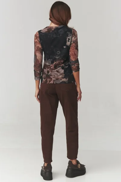 Halenka C18 - květinový vzor - Barevná