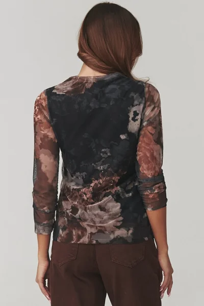 Halenka C18 - květinový vzor - Barevná