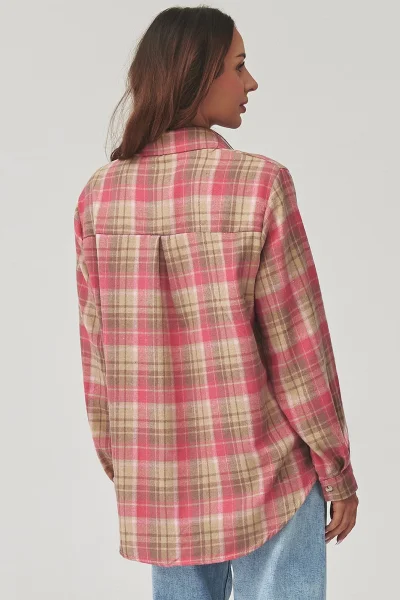 Dámská košile 3 C35 - hnědorůžová - Hnědo-růžová