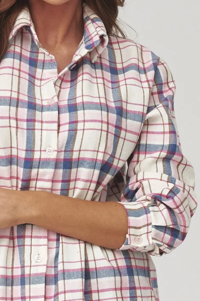 Dámská košile 4 C35 - růžovo-modrá - Růžovo-modrá