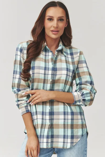 Dámská košile 6 C35 - modro-béžová - Modro-béžová