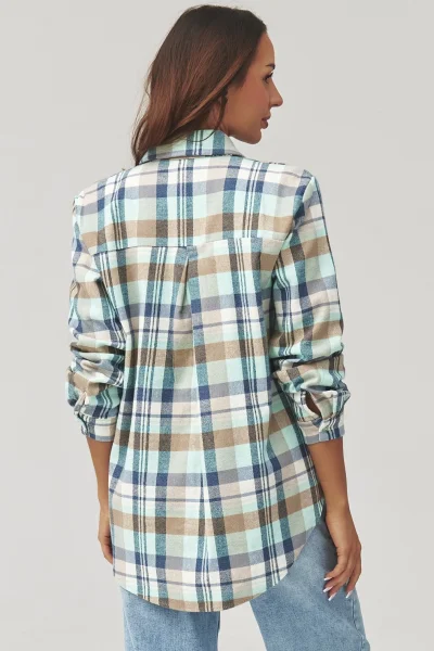 Dámská košile 6 C35 - modro-béžová - Modro-béžová