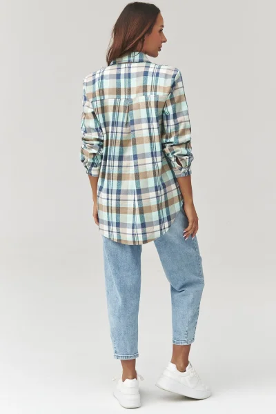 Dámská košile 6 C35 - modro-béžová - Modro-béžová