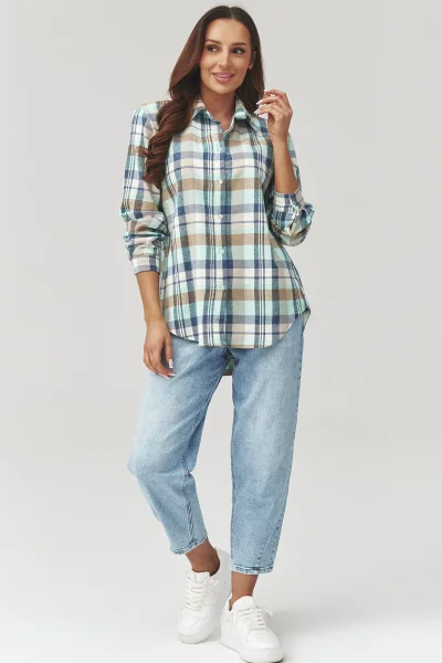 Dámská košile 6 C35 - modro-béžová - Modro-béžová