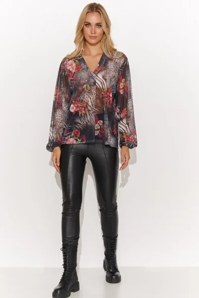 Halenka M812 - černo-červená - Černo-červená