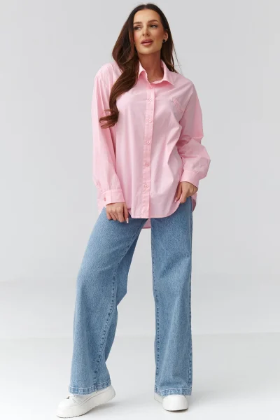 Dámská košile C46 - sv. růžová - Světle růžová