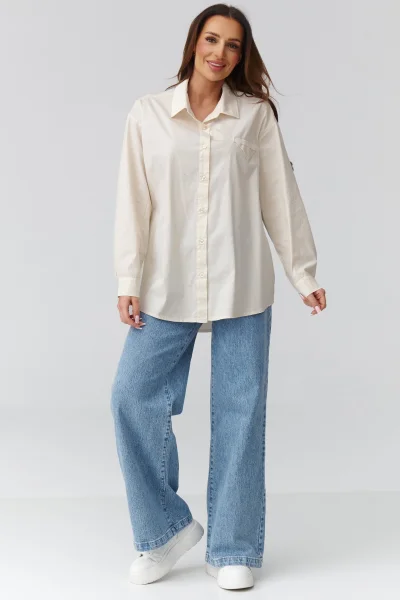 Dámská košile C46 - sv. béžová - Světle béžová