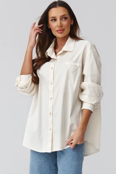 Dámská košile C46 - sv. béžová - Světle béžová