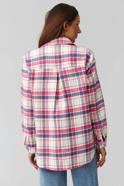 Dámská košile 7 C35 - bílo-růžová - Bílo-růžová