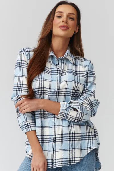 Dámská košile 11 C35 - bílo-modrá - Bílo-modrá