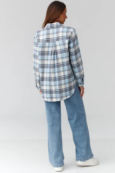 Dámská košile 11 C35 - bílo-modrá - Bílo-modrá