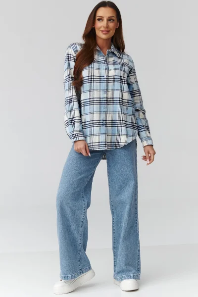 Dámská košile 11 C35 - bílo-modrá - Bílo-modrá