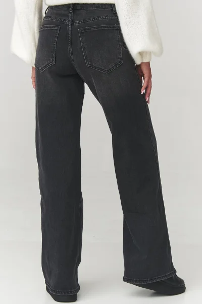 Dámské baggy džíny C26 - černé, široké nohavice - Černá