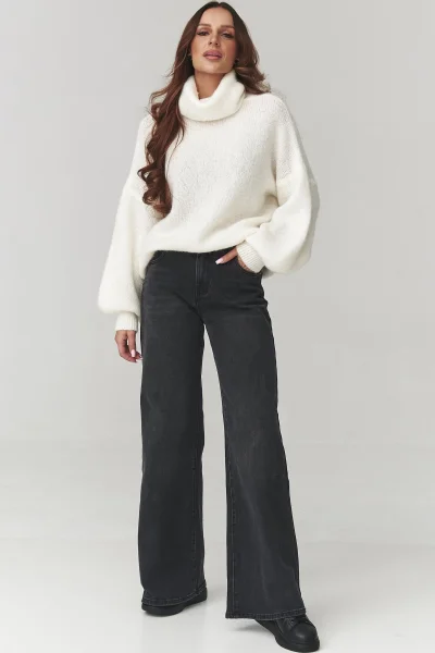 Dámské baggy džíny C26 - černé, široké nohavice - Černá