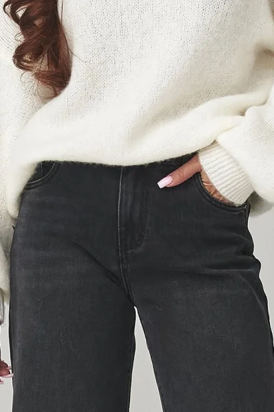 Dámské baggy džíny C26 - černé, široké nohavice - Černá