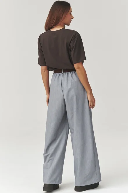 Dámské široké kalhoty C34 - šedé - Šedá