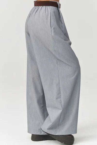 Dámské široké kalhoty C34 - šedé - Šedá