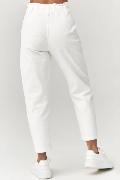 Dámské manšestrové kalhoty C33 - ecru - Ecru