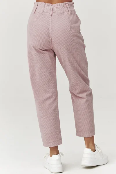 Dámské manšestrové kalhoty C33 - sv. růžové - Světle růžová