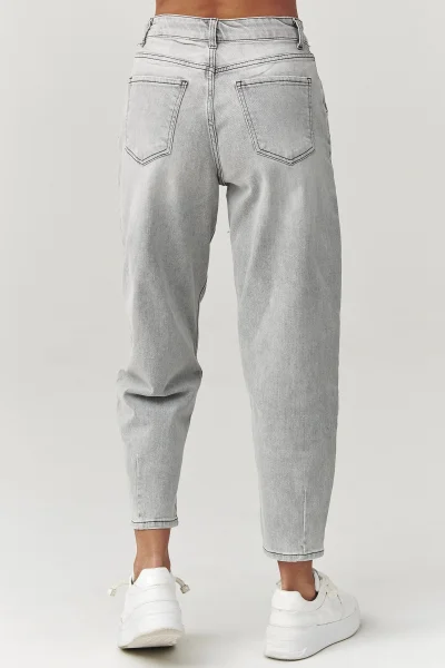 Dámské mom fit džíny C31 - sv. šedé - Světle šedá