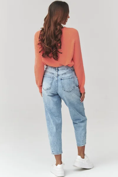 Dámské mom fit džíny C31 - sv. modré - Světle modrá