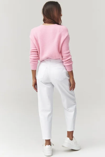 Dámské mom fit džíny C31 - bílé - Bílá