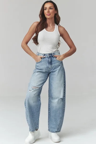 Dámské džíny C50 - sv. modrá - Světle modrá