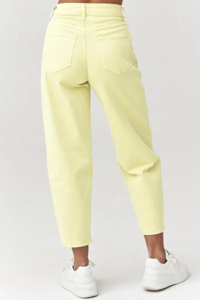 Dámské mom fit džíny C31 - žluté - Žlutá