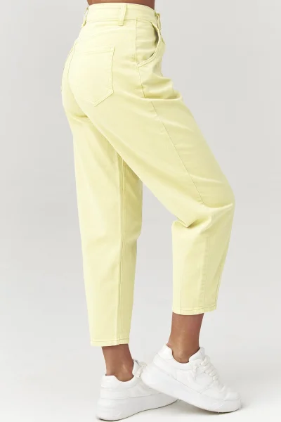 Dámské mom fit džíny C31 - žluté - Žlutá