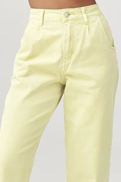 Dámské mom fit džíny C31 - žluté - Žlutá