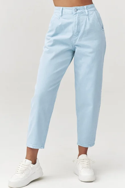 Dámské mom fit džíny C31 - blankytně modré - Blankytná