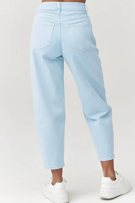 Dámské mom fit džíny C31 - blankytně modré - Blankytná