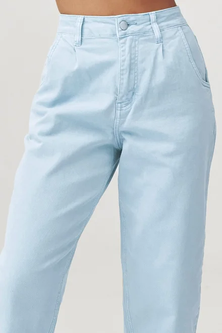 Dámské mom fit džíny C31 - blankytně modré - Blankytná