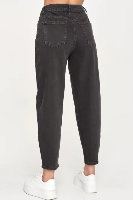 Dámské mom fit džíny C31 - tm. šedé - Tmavě šedá