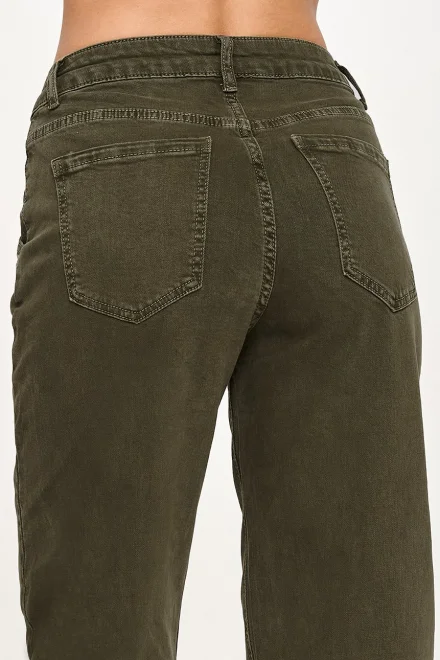 Dámské mom fit džíny C31 - khaki - Khaki