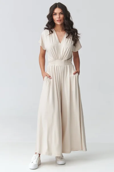 Dámský overal M924 - sv. béžový - Světle béžová