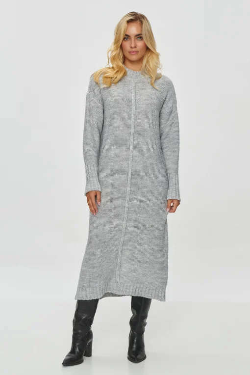Dlhý dámsky oversize sveter S147 - sv. sivá