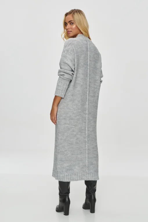 Dlhý dámsky oversize sveter S147 - sv. sivá