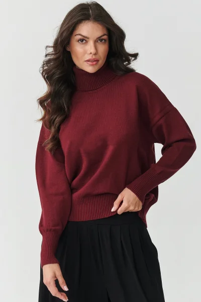 Dámský svetr S165 bordó - Bordó