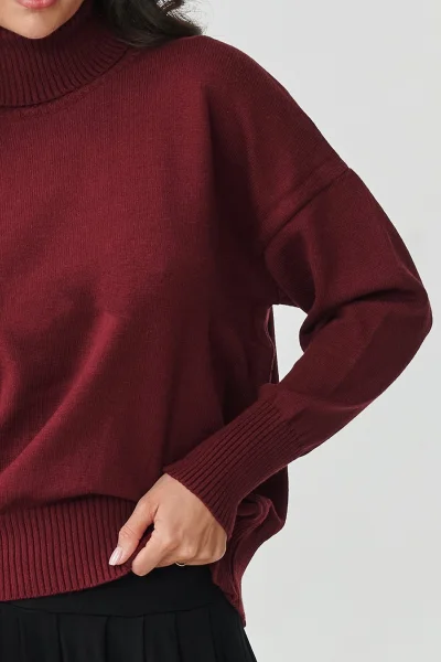 Dámský svetr S165 bordó - Bordó