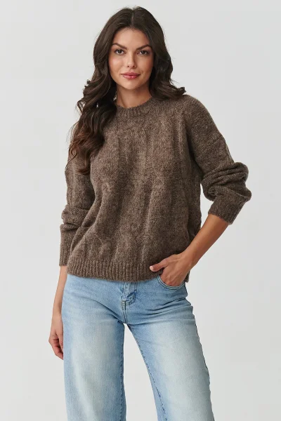 Dámský svetr S169 mocca - Mocca