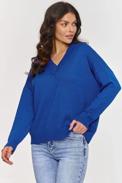 Dámský svetr S158 modrý - Modrá