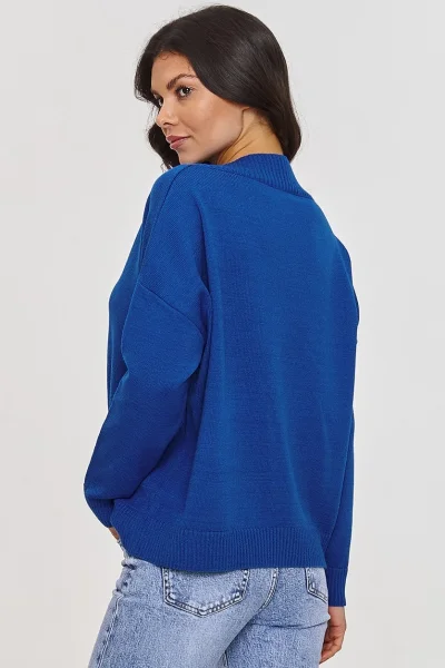 Dámský svetr S158 modrý - Modrá