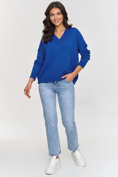 Dámský svetr S158 modrý - Modrá