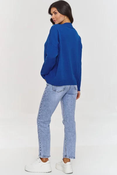 Dámský svetr S158 modrý - Modrá