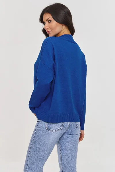 Dámský svetr S158 modrý - Modrá