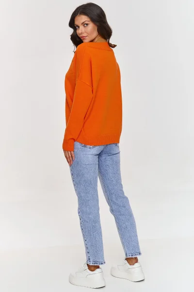 Dámský svetr S158 oranžový - Oranžová