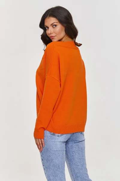 Dámský svetr S158 oranžový - Oranžová