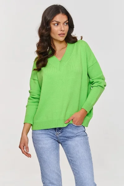 Dámský svetr S158 světle zelený - Světle zelená