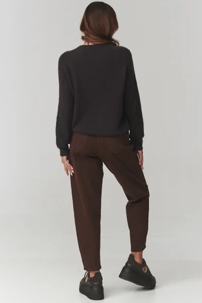 Dámský svetr C21 - tm. hnědý - Tmavě hnědá